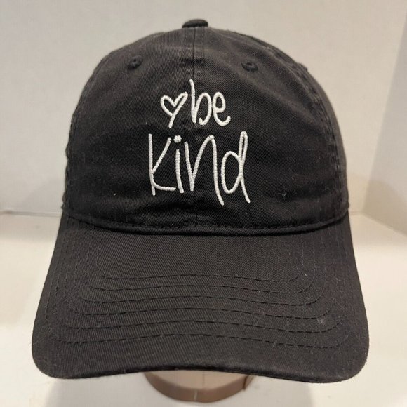 "Be Kind" Black Dad Hat Adjustable Chok Lids, Preowned Clean - Picture 2 of 8